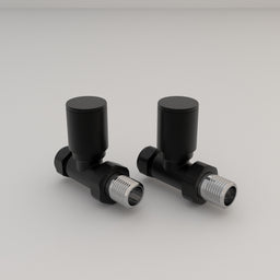 Essenziale Straight Manual Radiator Valve Black