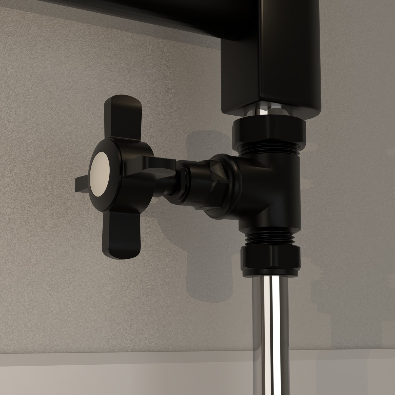 Montefalco Straight Manual Radiator Valve Black