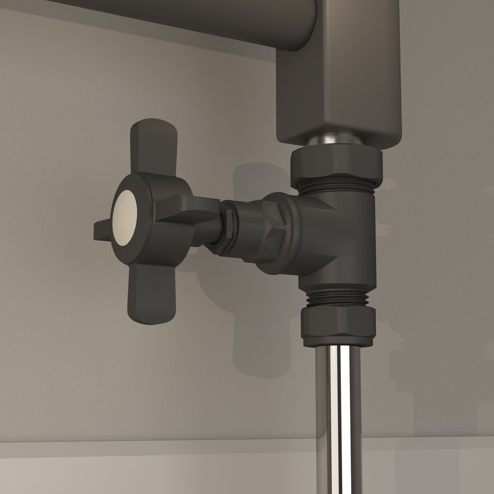 Montefalco Straight Manual Radiator Valve Anthracite