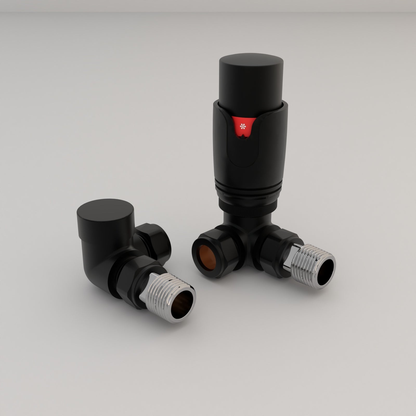 Essenziale Corner Thermostatic Radiator Valve Black