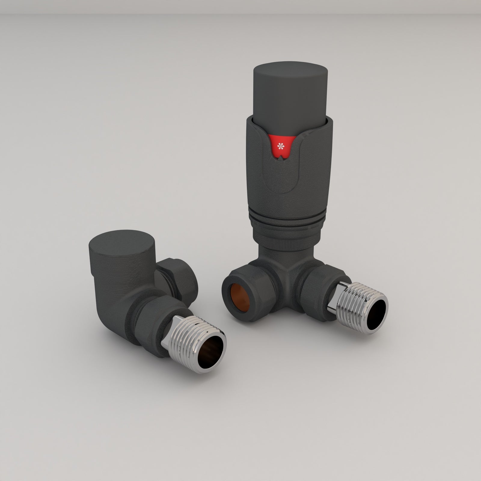 Essenziale Corner Thermostatic Radiator Valve Anthracite