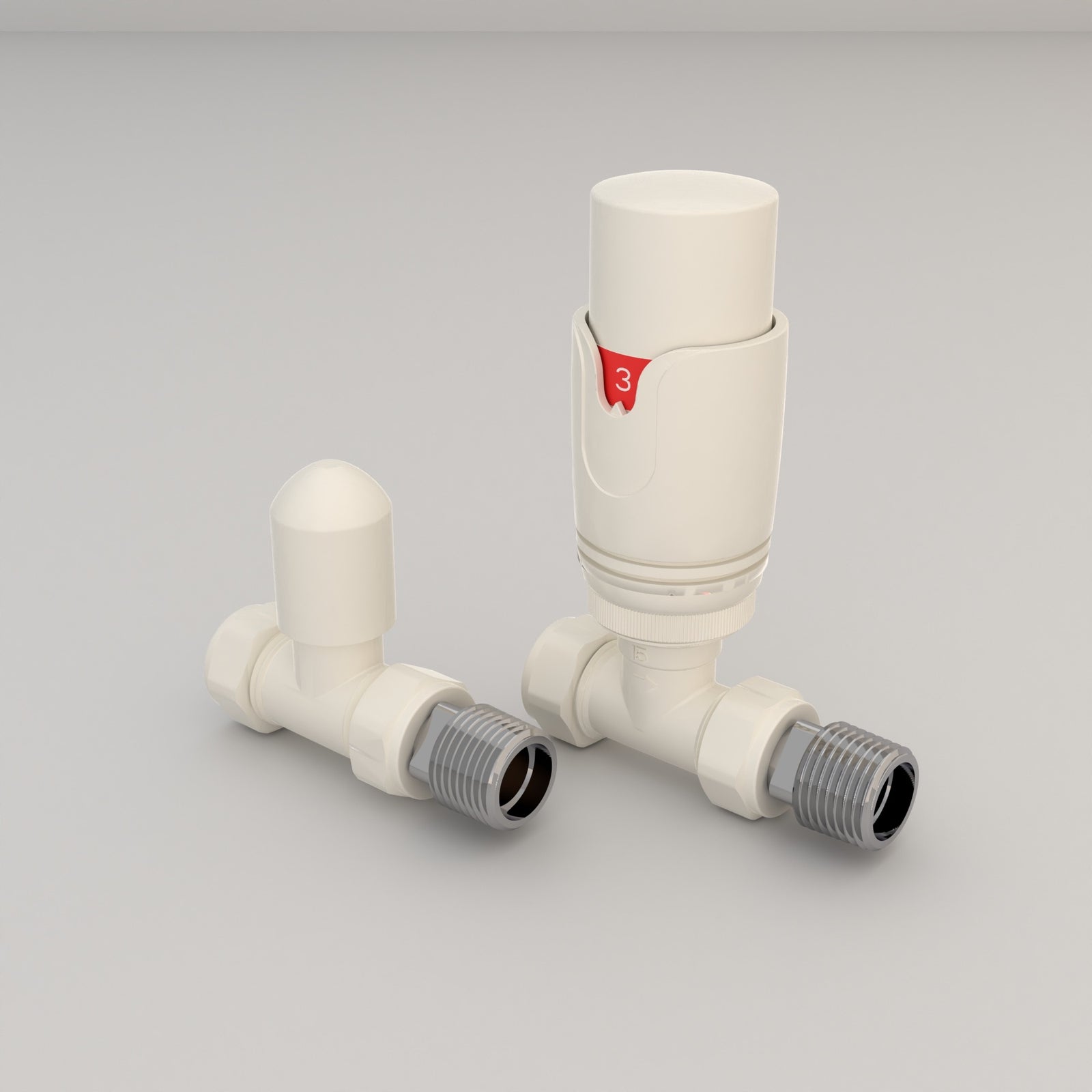 Essenziale Straight Thermostatic Radiator Valve White