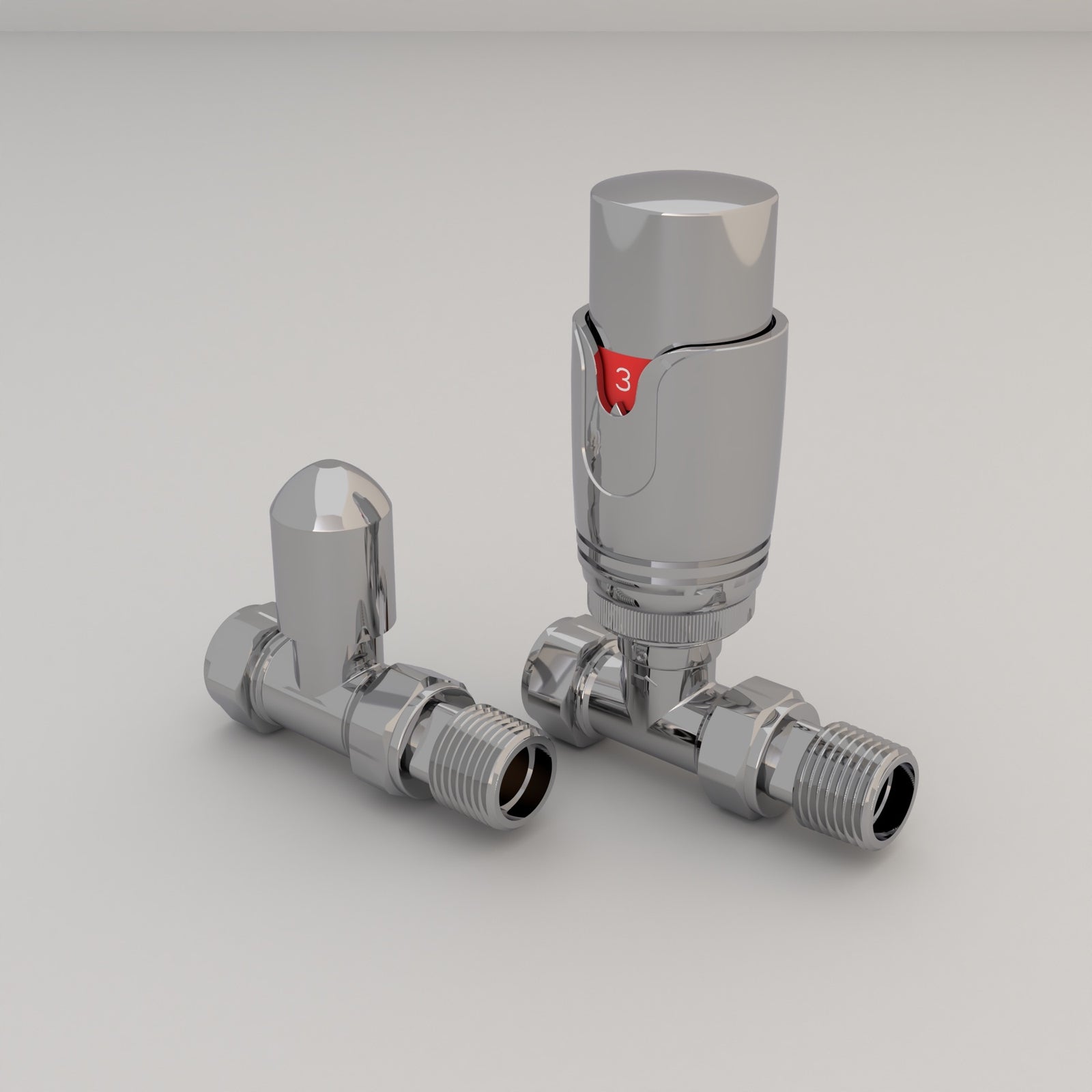 Essenziale Straight Thermostatic Radiator Valve Chrome
