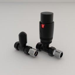 Essenziale Straight Thermostatic Radiator Valve Black