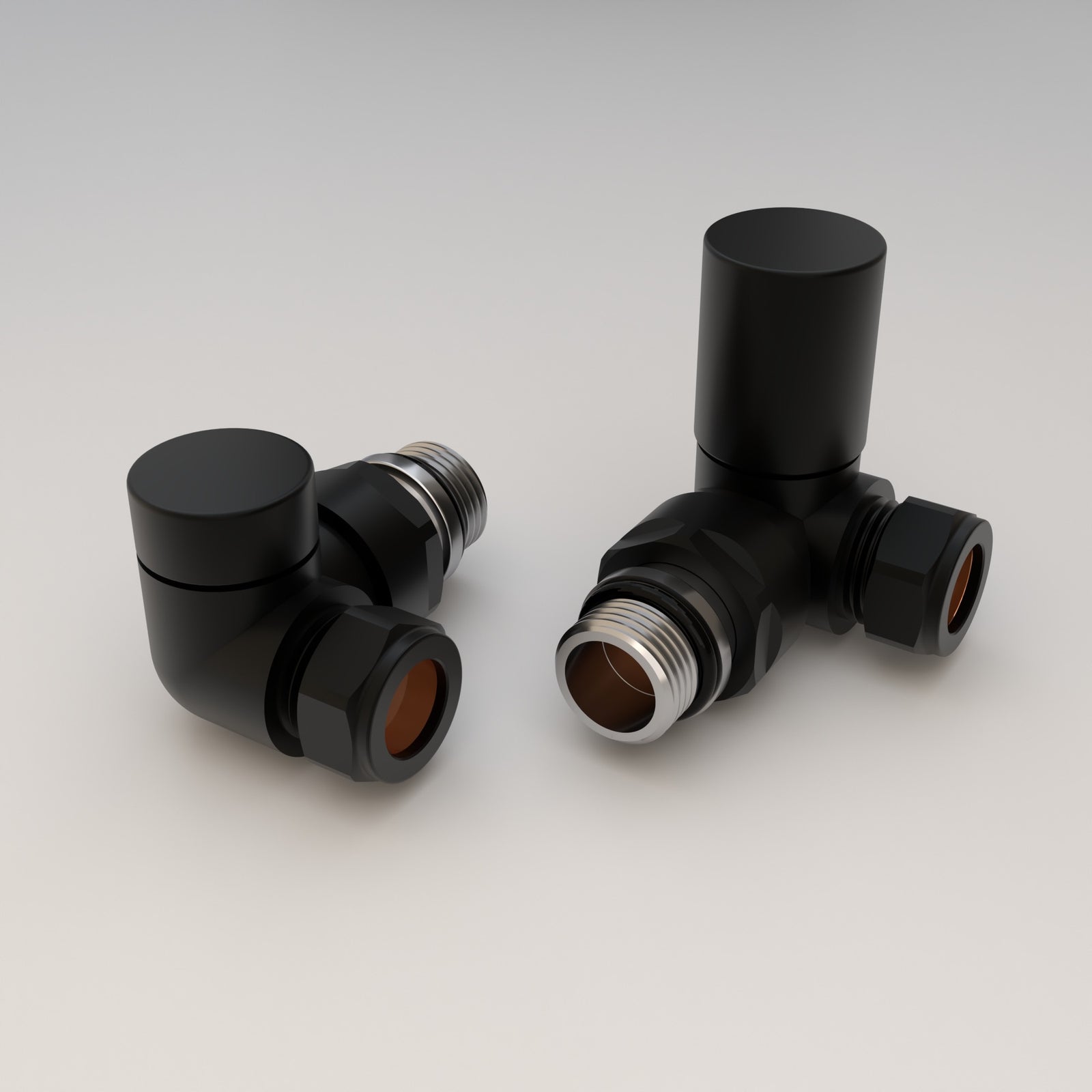 Essenziale Corner Manual Radiator Valve Black